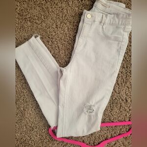 Zara Women's Distressed Ripped Skinny Jeans - Crisp White SZ(26)